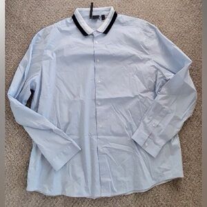 ASOS Light Blue Shirt with Black striped collar NWT